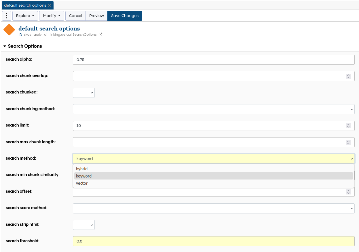 EDG Copilot Linking search options