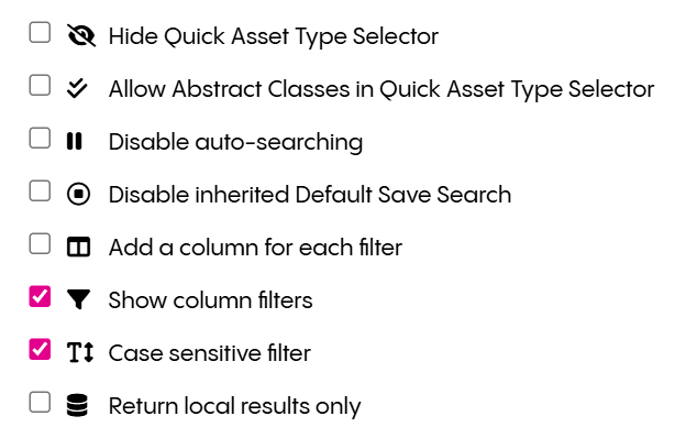 Searching for Assets using Refine Enable Case Sensitive Filter