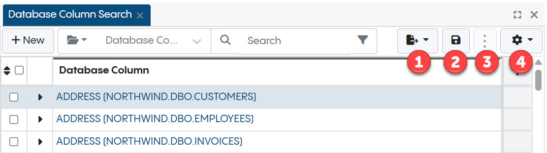 Numbered Concept Search Panel