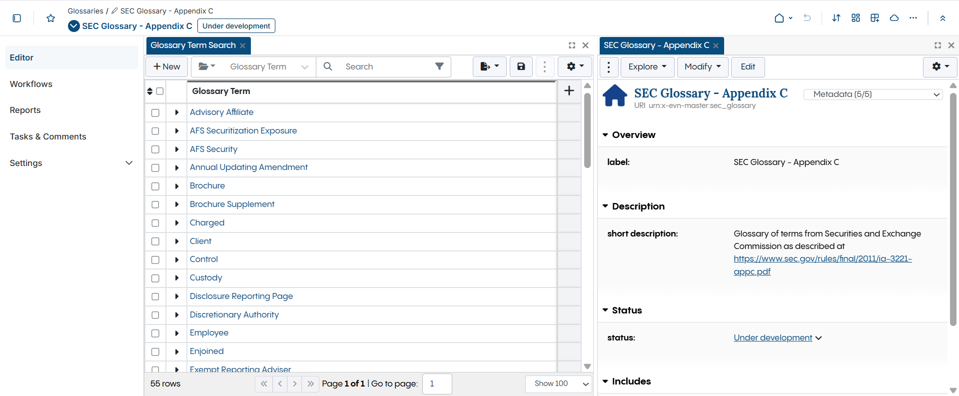 SEC Glossary - Appendix C Page